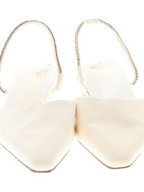 NEW Franco Sarto White Leather Mules with Pointed Toe Size 10